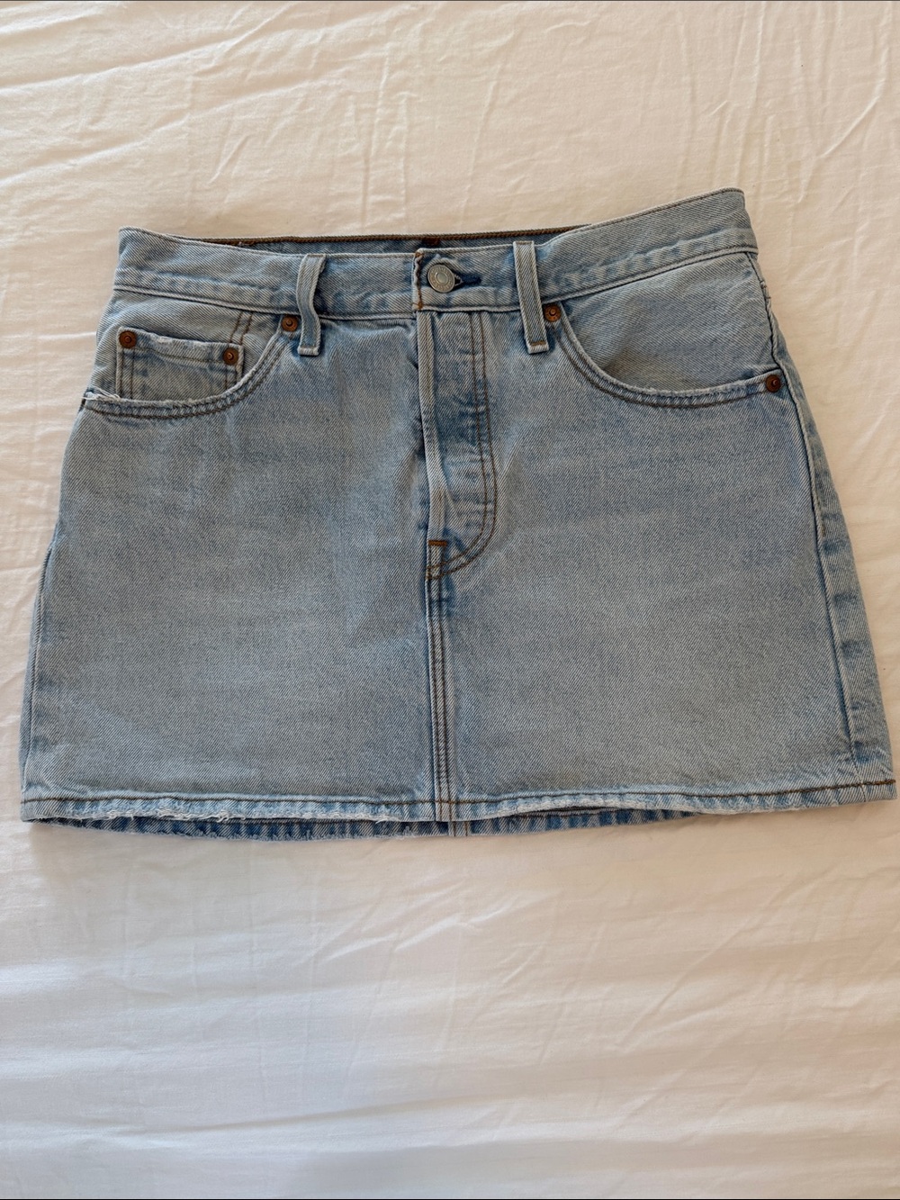 Levis Light Blue Denim Mini Skirt - Classic Casual